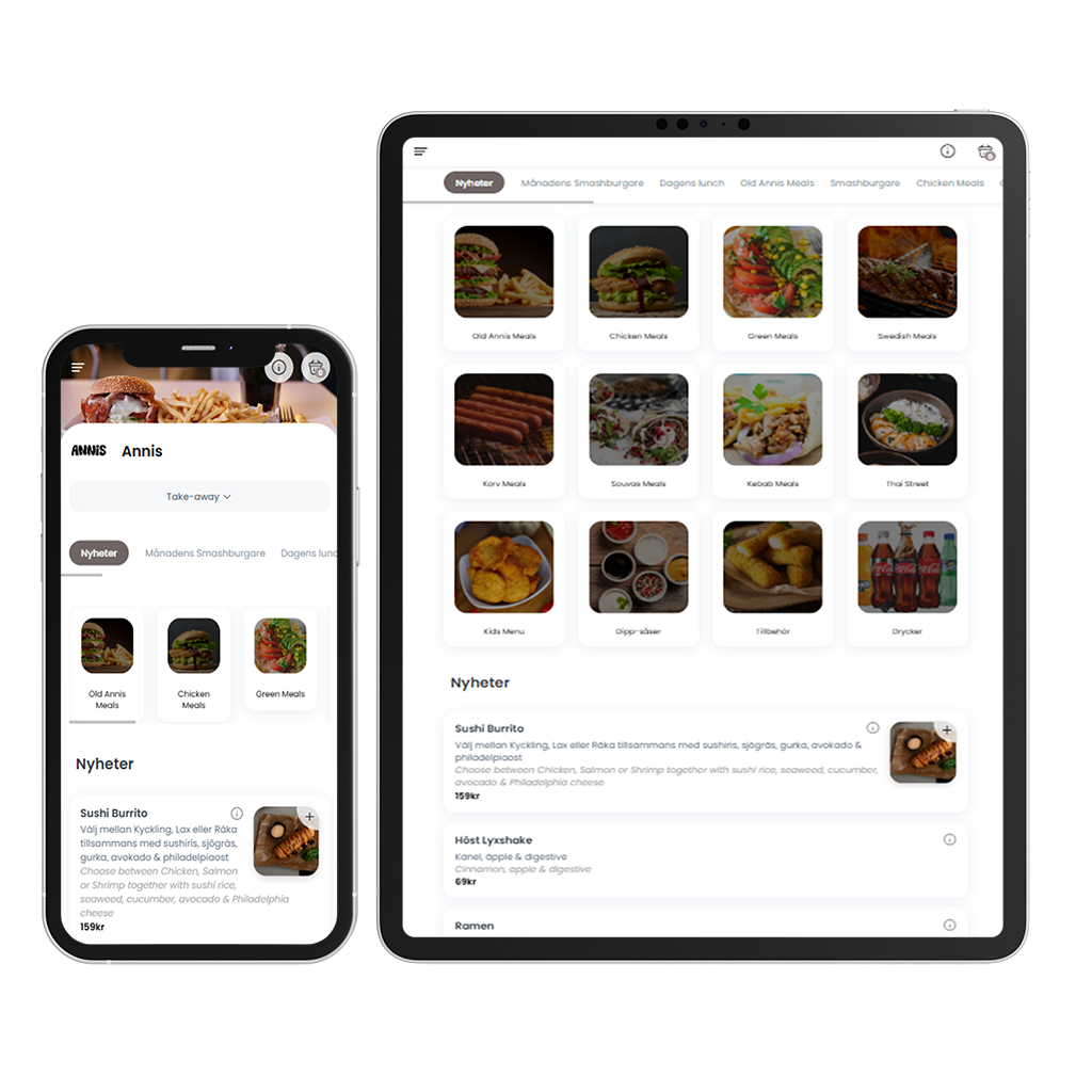 Beställningar online för restauranger